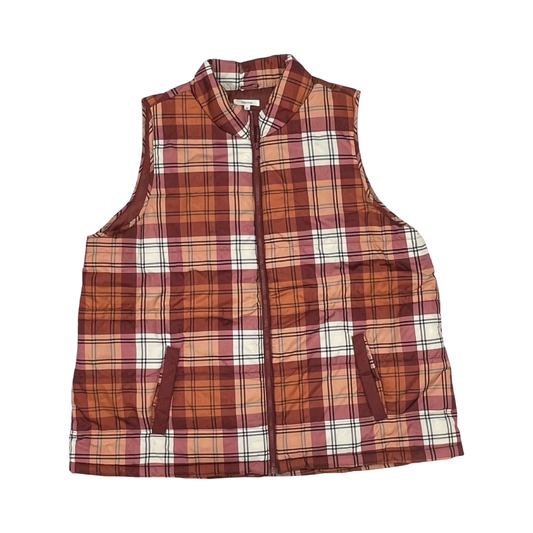 Vest Puffer & Quilted By Maurices In Brown & Orange, Size:2X