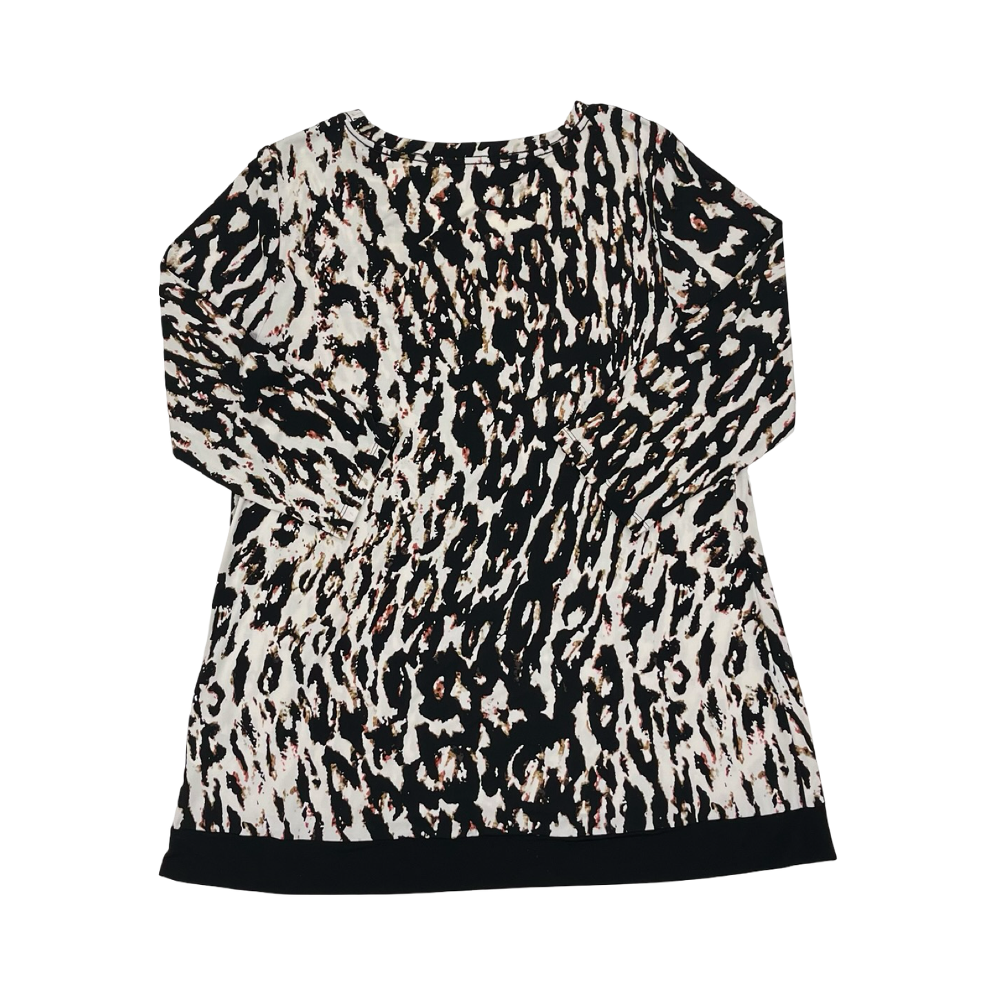 Blouse 3/4 Sleeve By Calvin Klein In Animal Print, Size:Xl