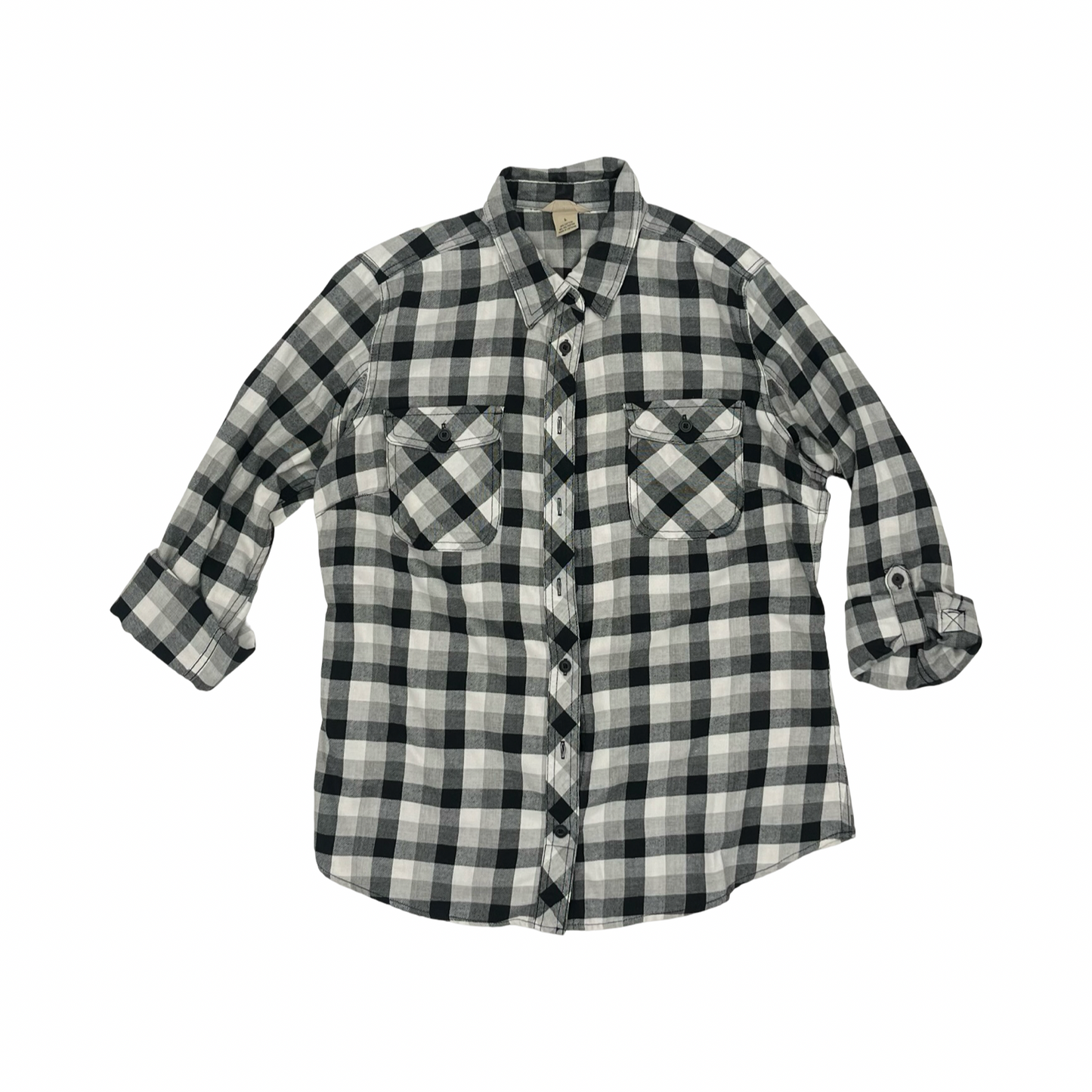 Top Ls By Duluth Trading In Black & White, Size:L