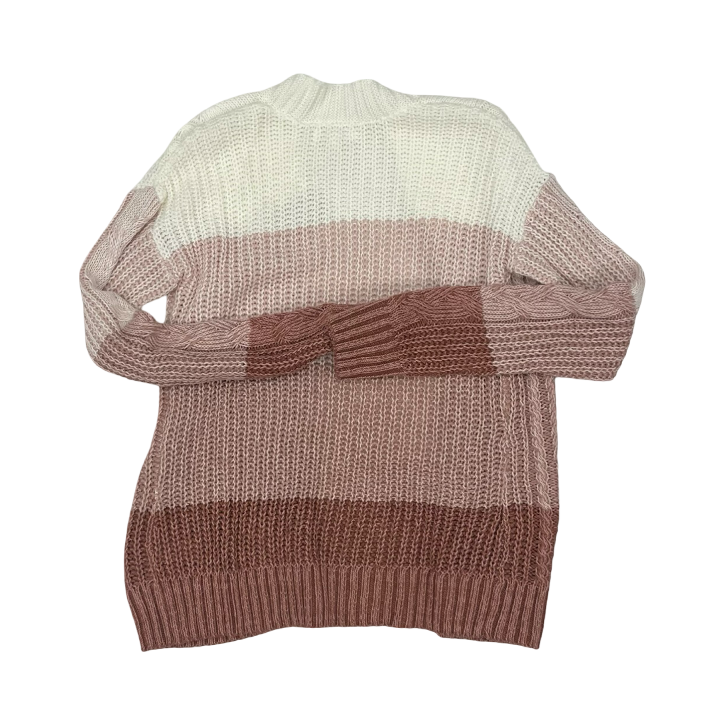 Sweater Cardigan By Maurices In Pink & White, Size:Xs