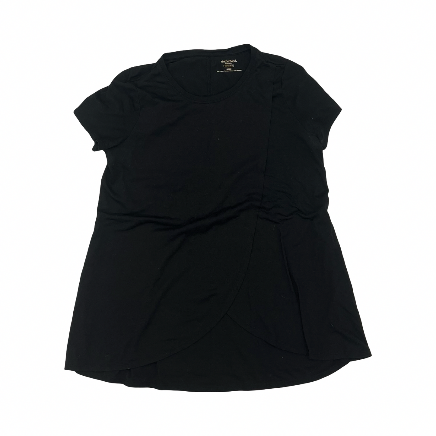 Mat Top Ss By Motherhood In Black, Size:M