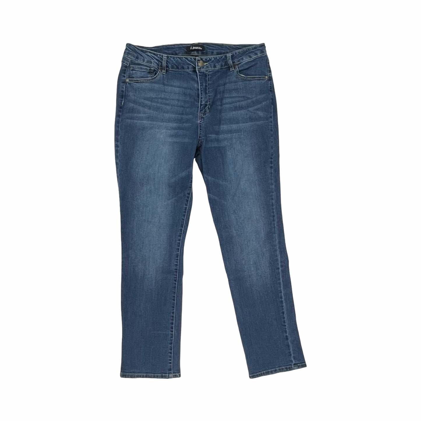 Jeans Straight By D Jeans In Blue Denim, Size:16