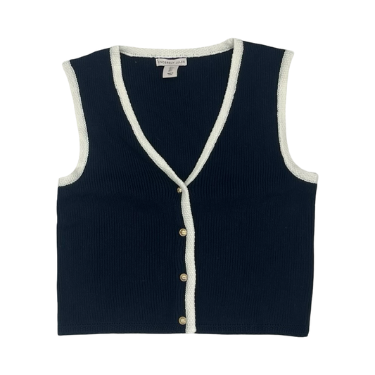 Vest Sweater By Sincerely Jules In Navy, Size:L