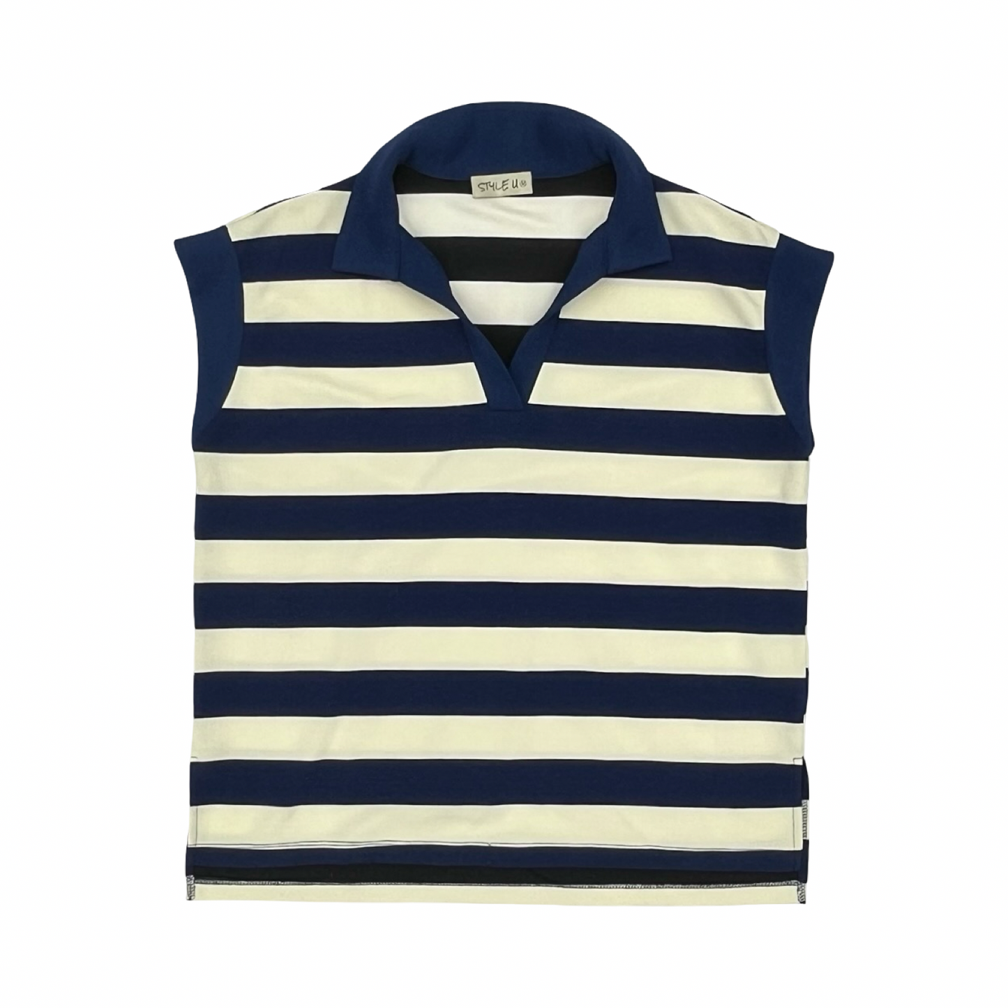 Top Ss By Clothes Mentor In Blue & Cream, Size:M