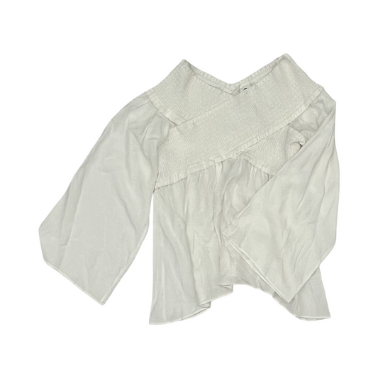 Blouse Ls By Flawless In White, Size:M