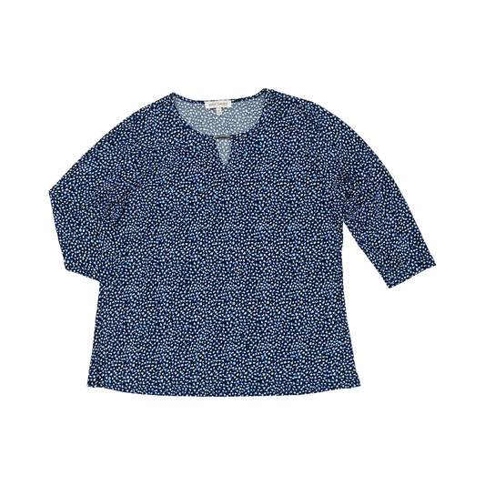 Blouse Ls By Emily Daniels In Blue, Size:Xl