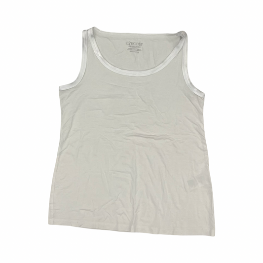 Top Sleeveless By Chicos In White, Size:S