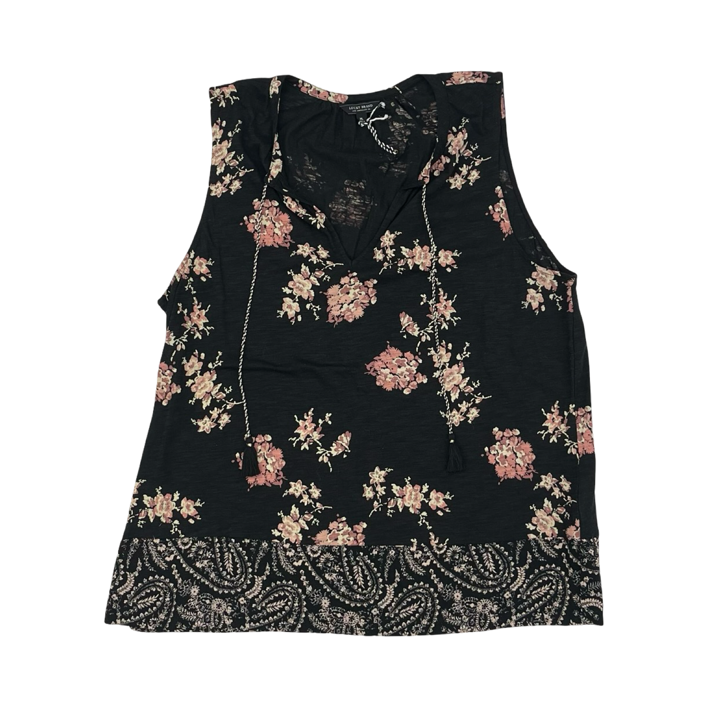 Top Sleeveless By Lucky Brand In Black, Size:Xl