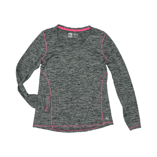 Athletic Top Ls Collar By Reebok In Grey, Size:M
