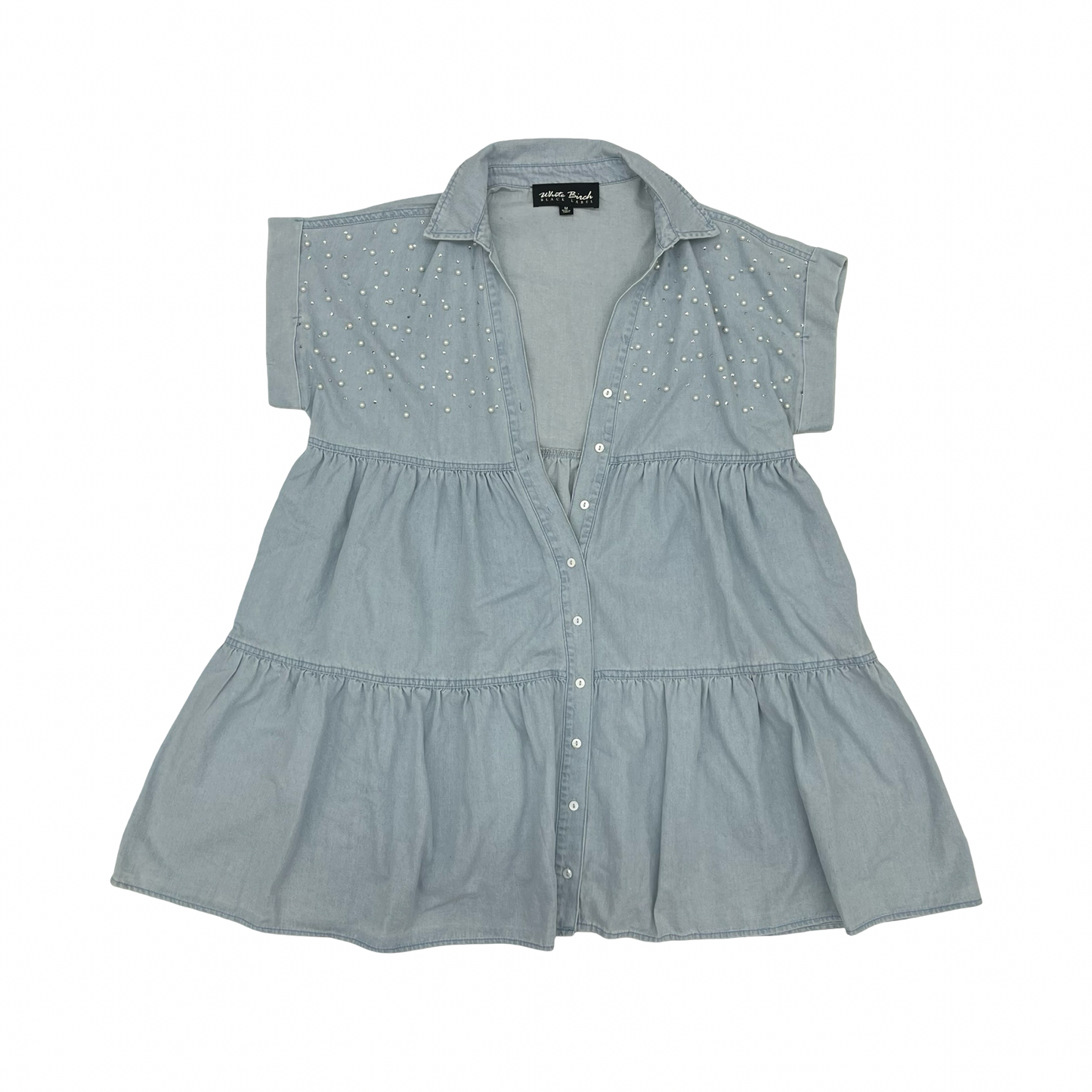 Dress Casual Short By White Birch In Blue Denim, Size:M