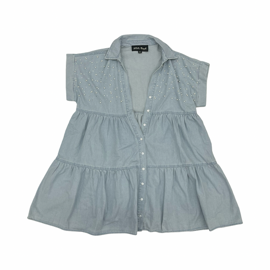Dress Casual Short By White Birch In Blue Denim, Size:M