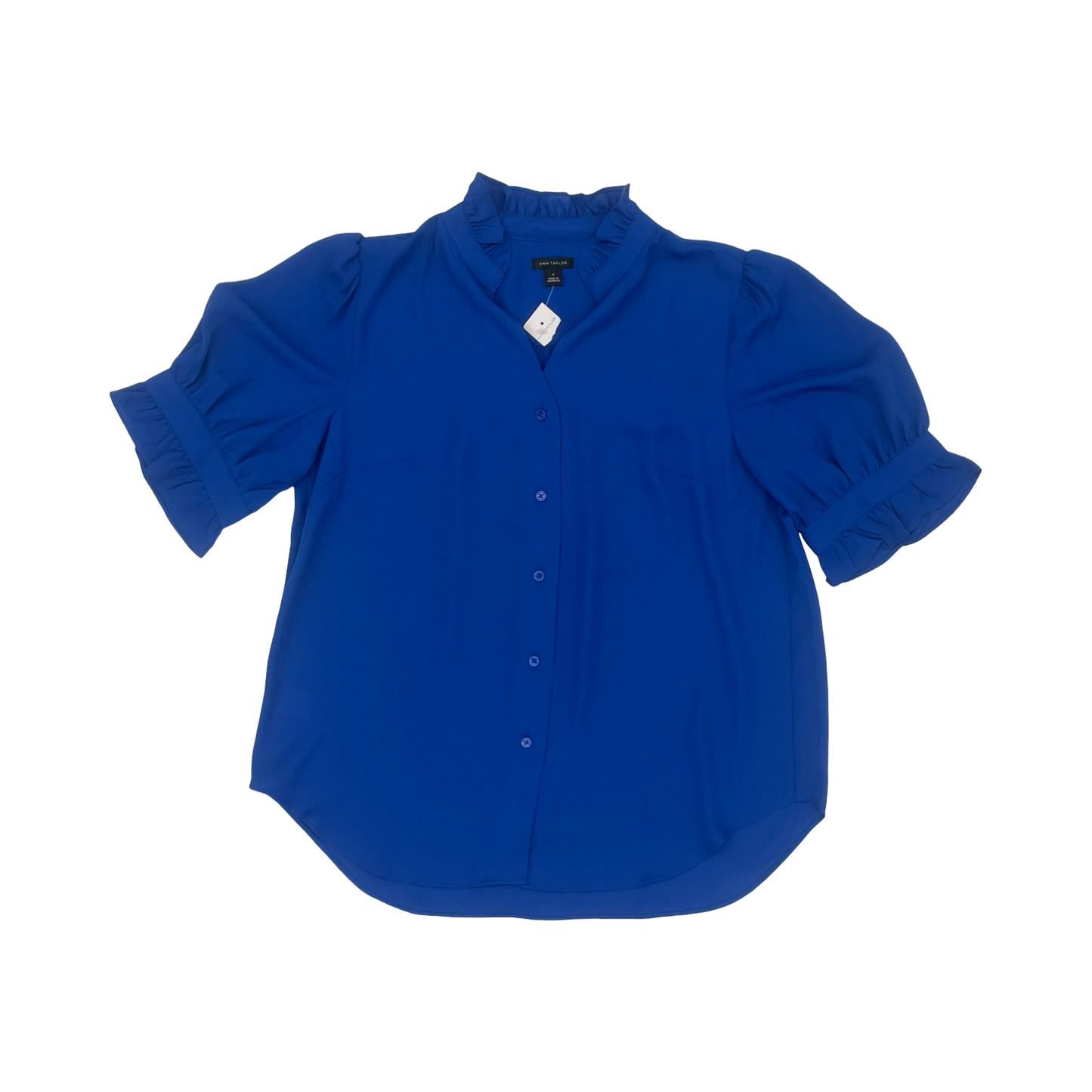 Blouse Ss By Ann Taylor In Blue, Size:S