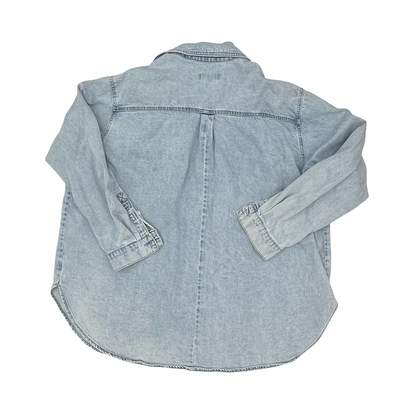 Top Ls By Ava & Viv In Blue Denim, Size:2X