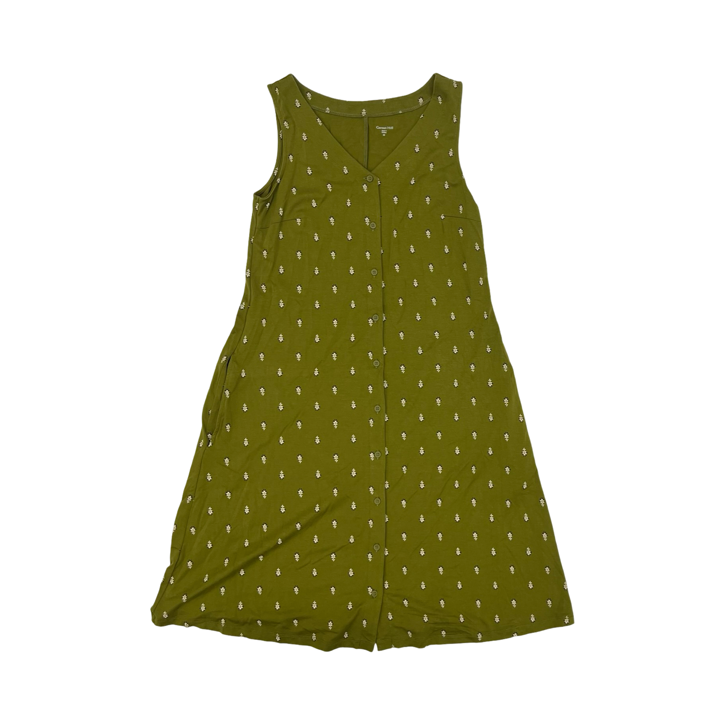 Dress Casual Midi By Garnet Hill In Green, Size:Xs