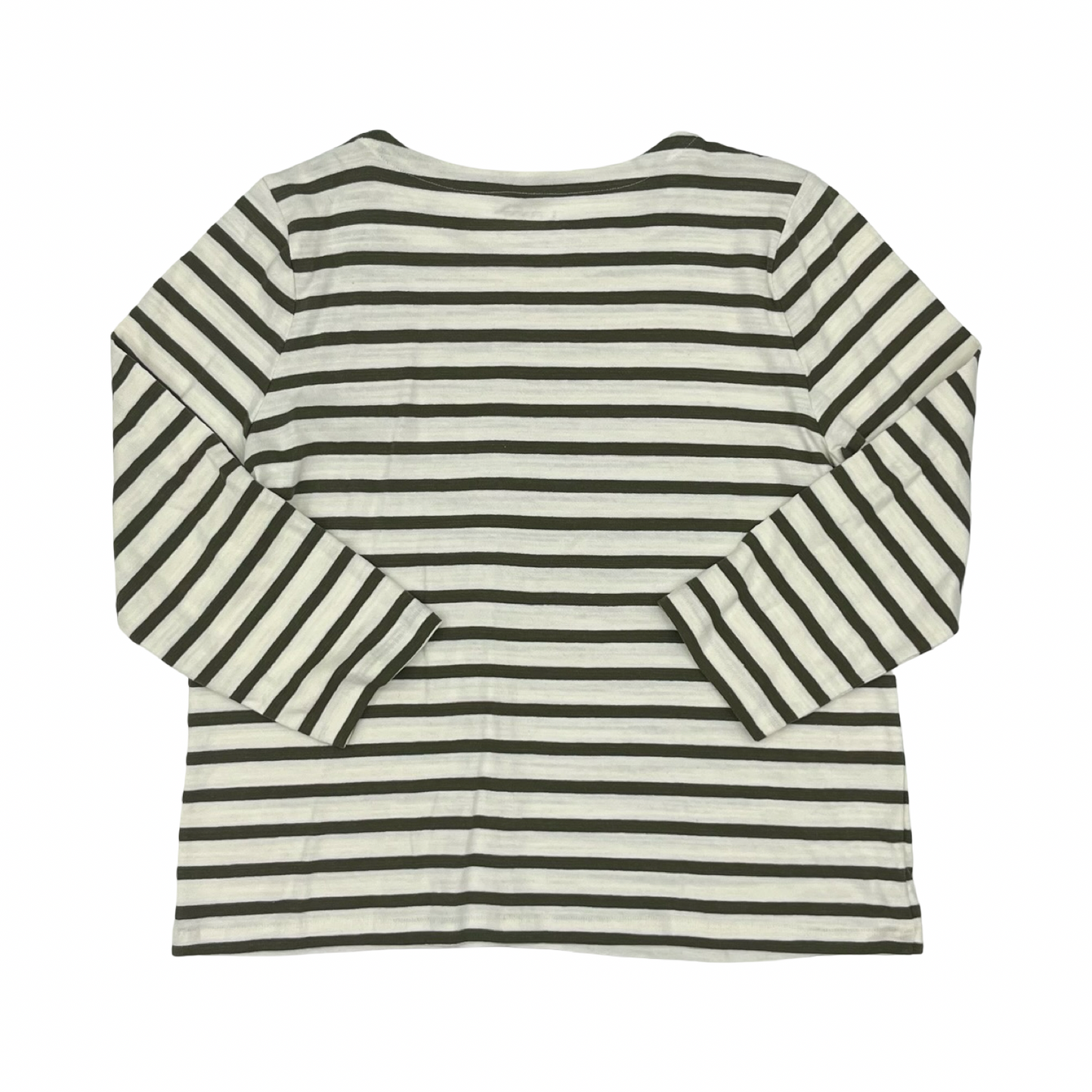 Top 3/4 Sleeve By Loft In Cream & Green, Size:Xl