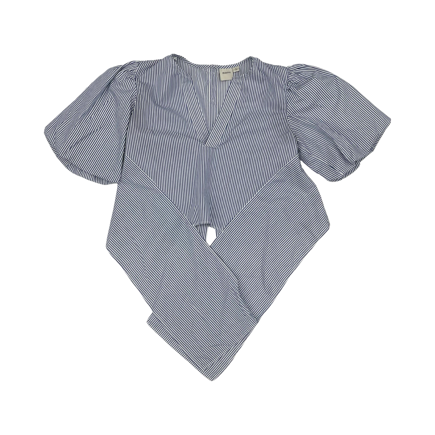 Blouse Ss By Maeve In Blue & White, Size:S