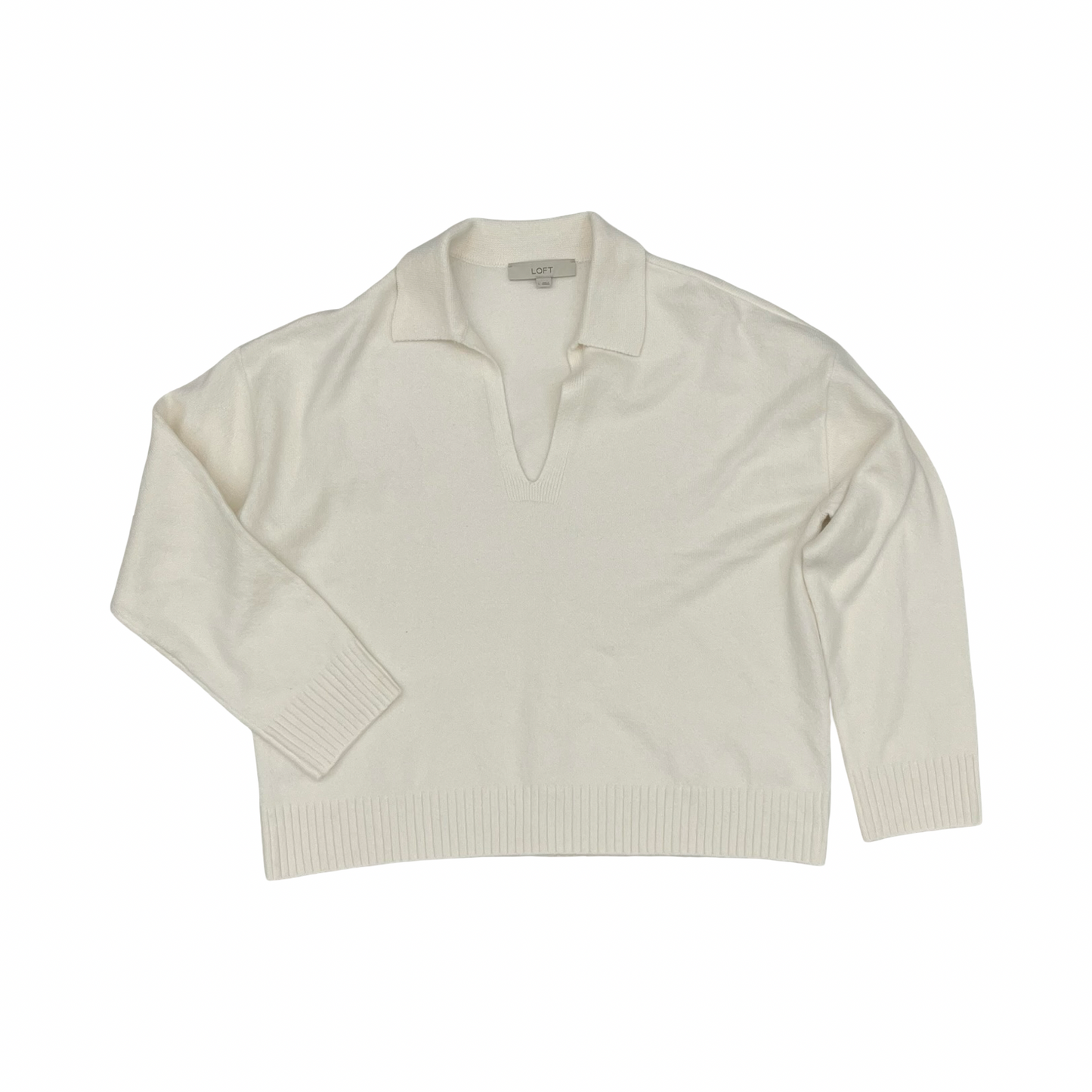 Sweater By Loft In Cream, Size:L