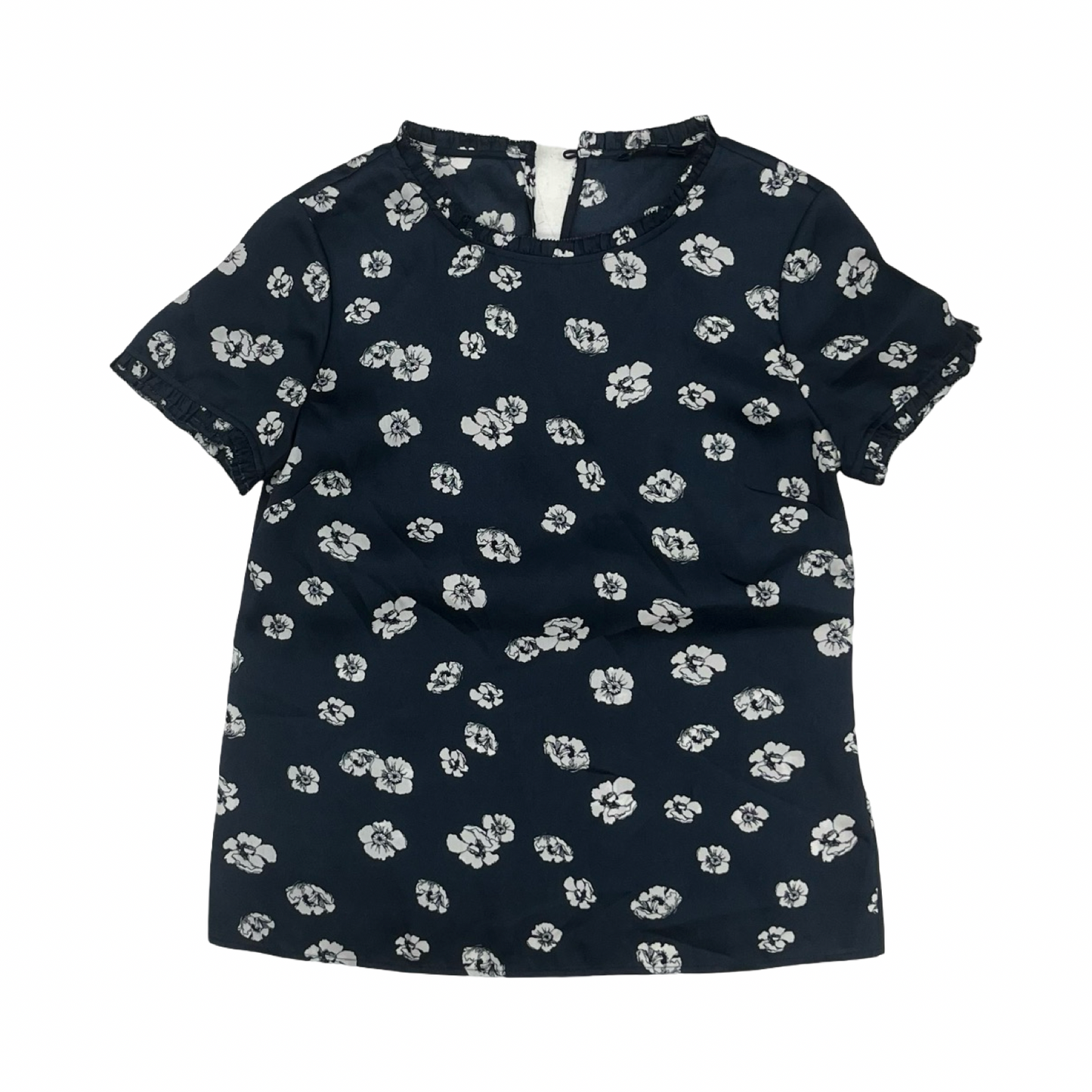 Blouse Ss By Brooks Brothers In Blue & White, Size:S