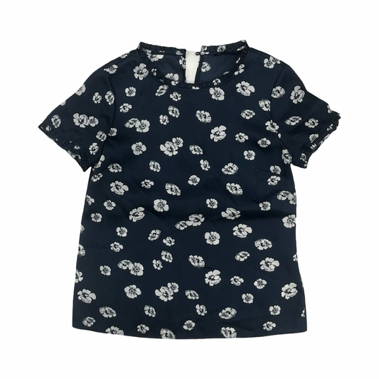 Blouse Ss By Brooks Brothers In Blue & White, Size:S