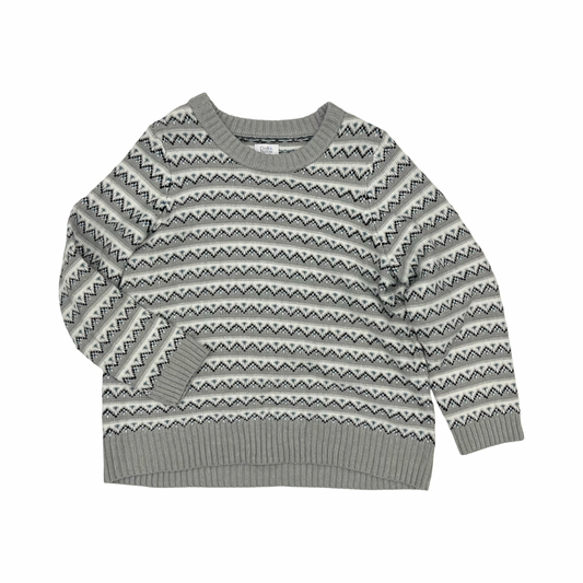 Sweater By Croft And Barrow In Grey & White, Size:1X