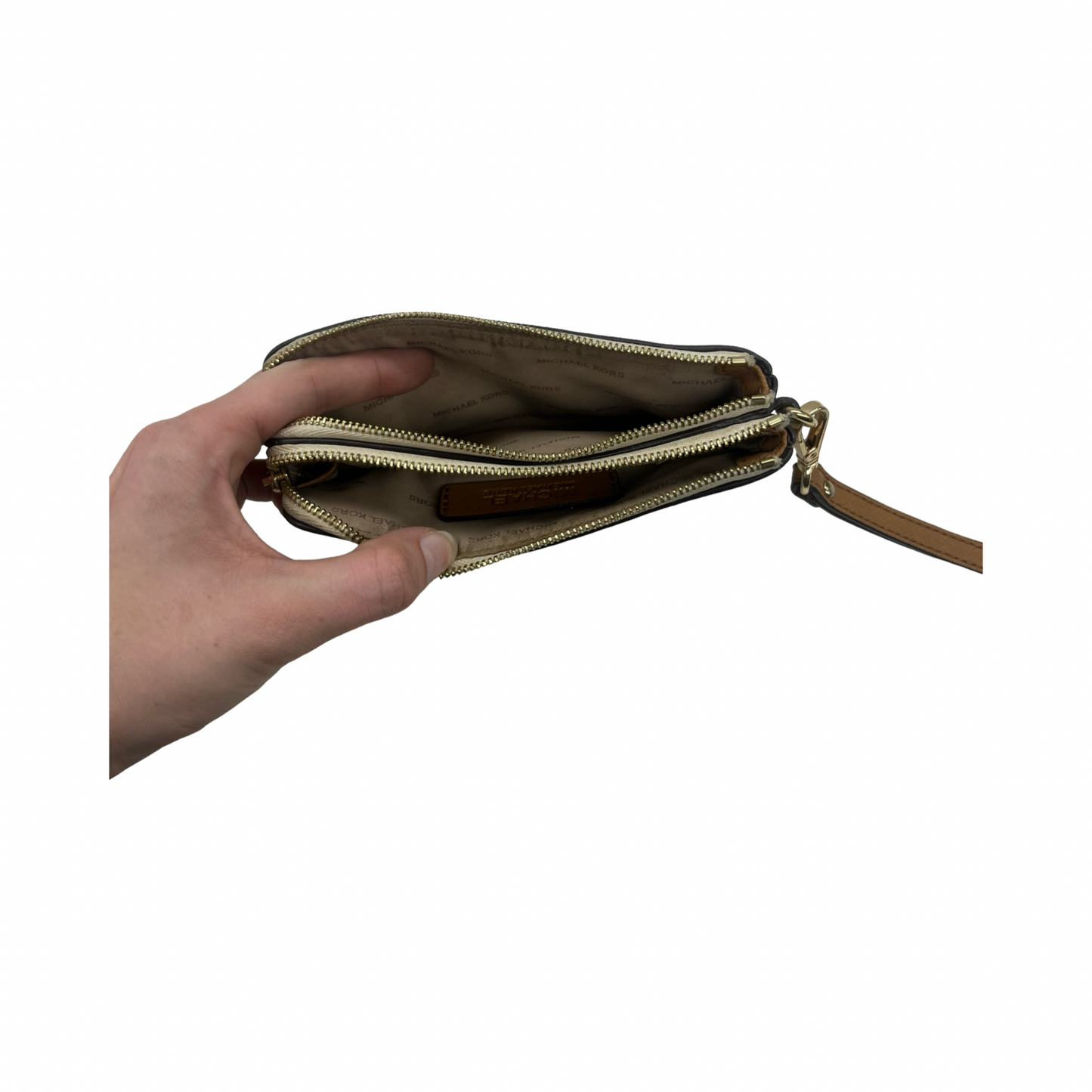 Wristlet Designer By Michael Kors In Cream, Size:Medium