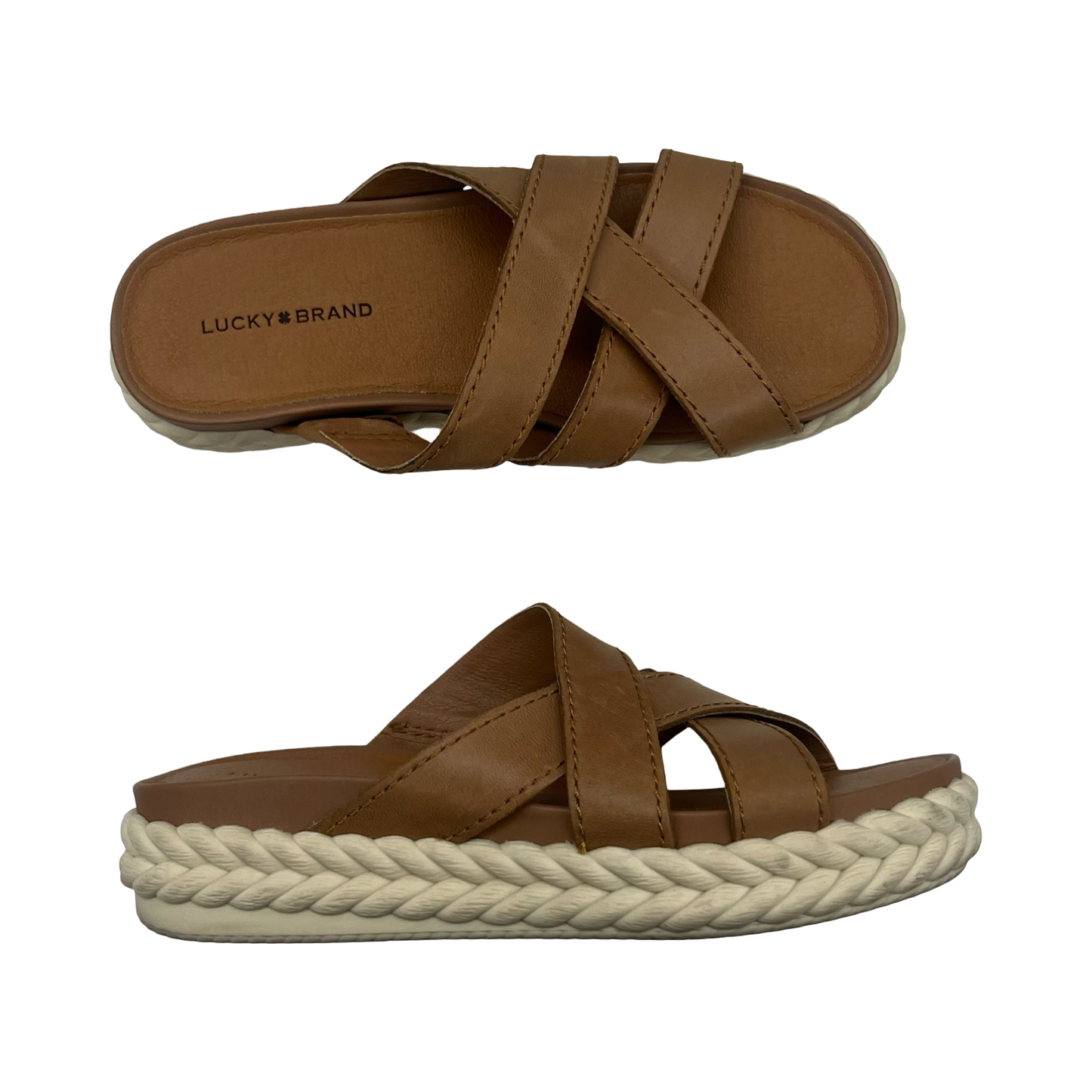 Sandals Flats By Lucky Brand In Brown, Size:7.5