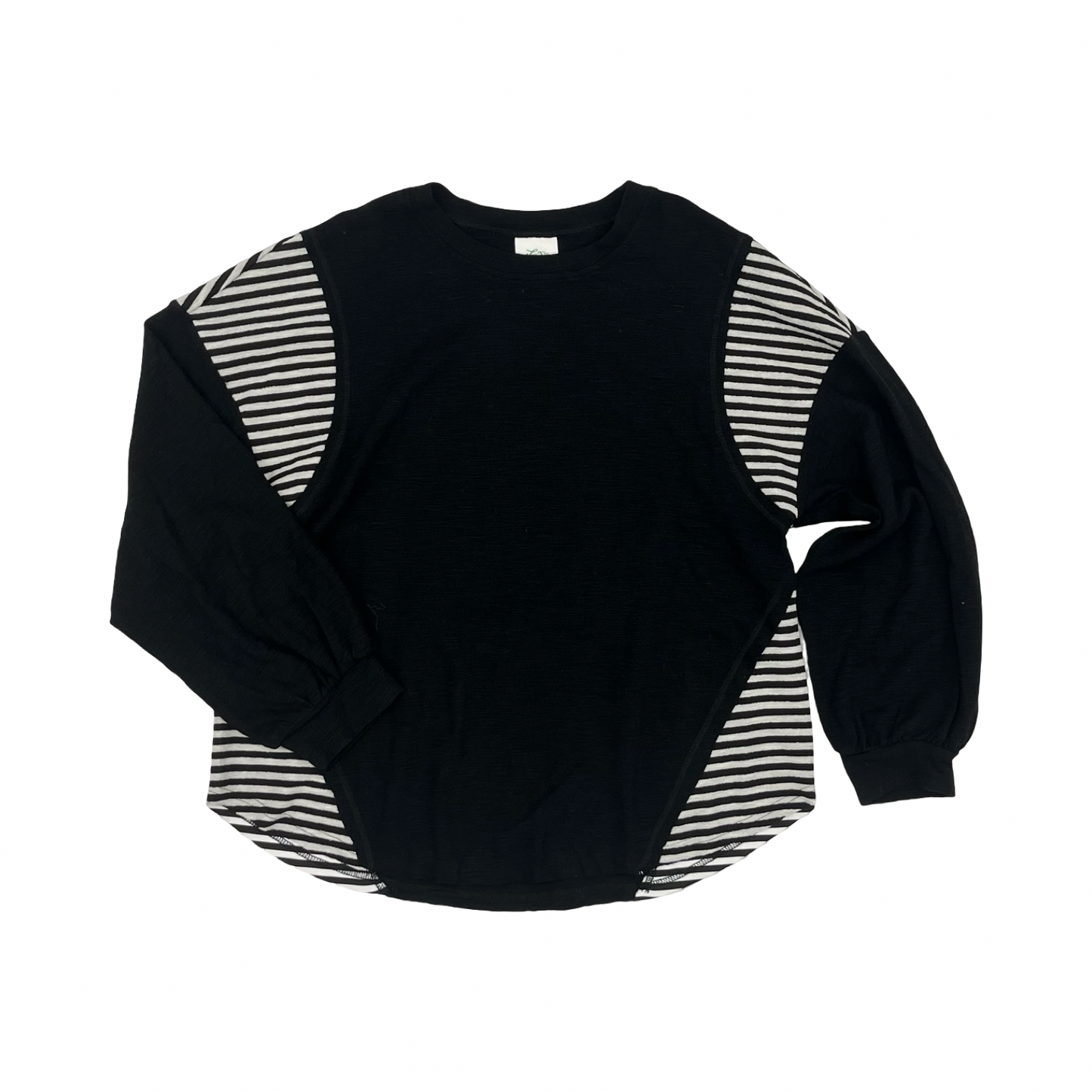 Top Ls By New In In Black & Cream, Size:M