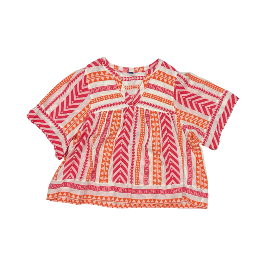 Blouse Ss By Old Navy In Orange & Pink, Size:2X