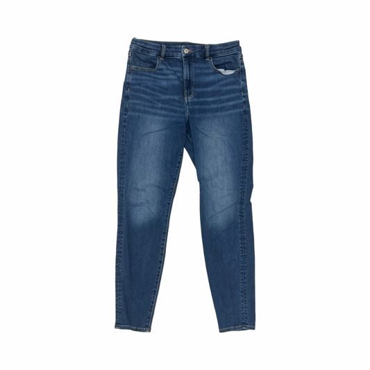 Jeans Jeggings By American Eagle In Blue Denim, Size:12