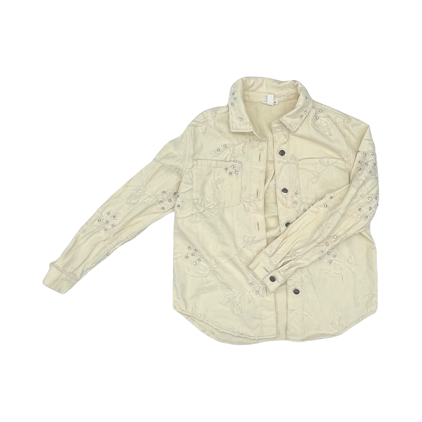 Jacket Shirt By Tribal In Cream, Size:S