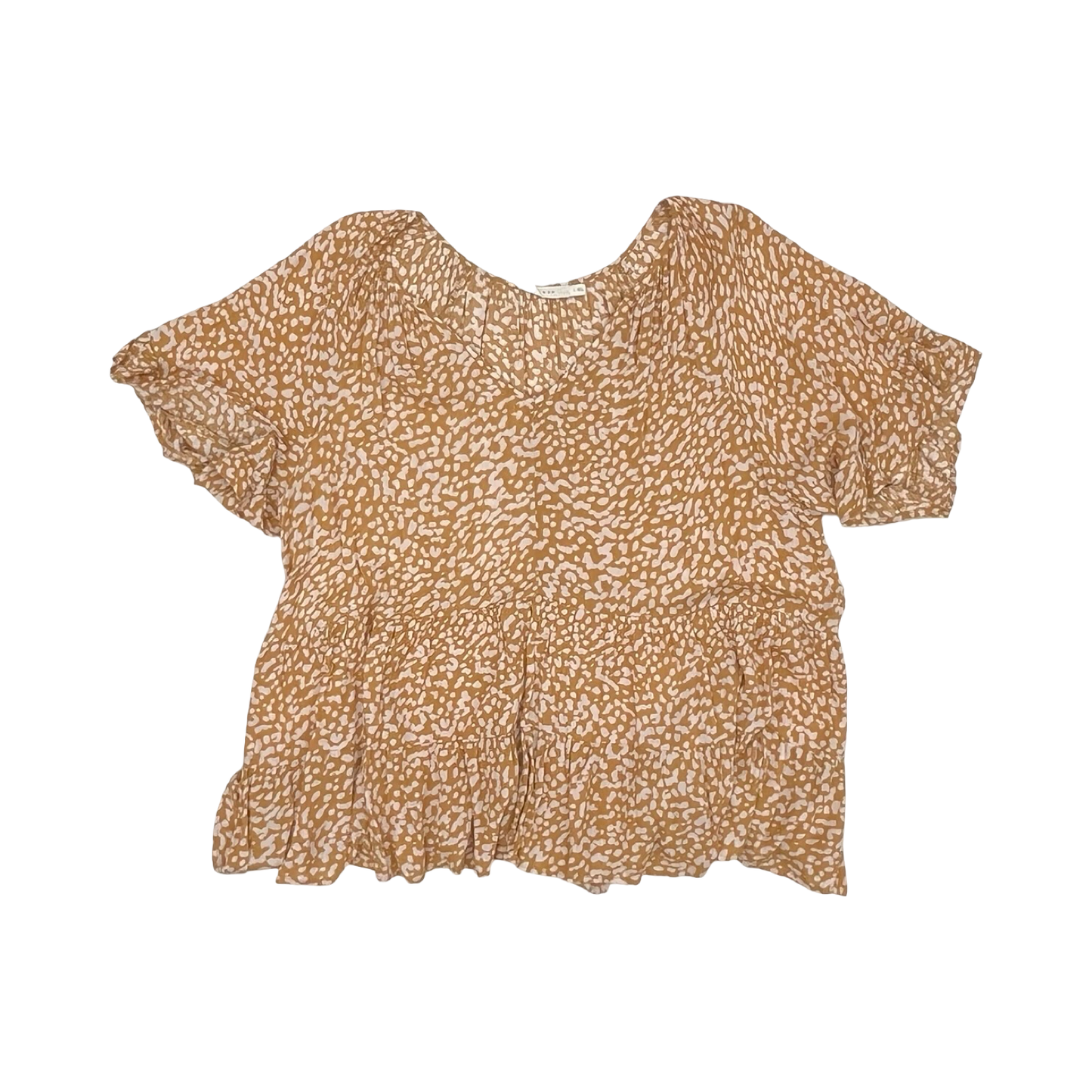 Blouse Ss By Lush In Orange & Pink, Size:L