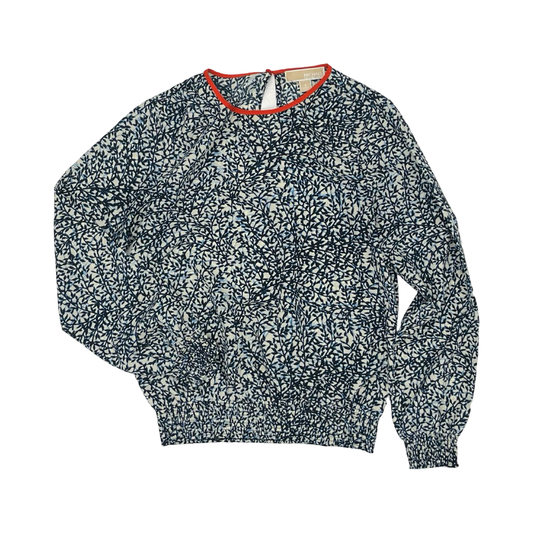 Blouse Designer By Michael Kors In Blue & White, Size:S