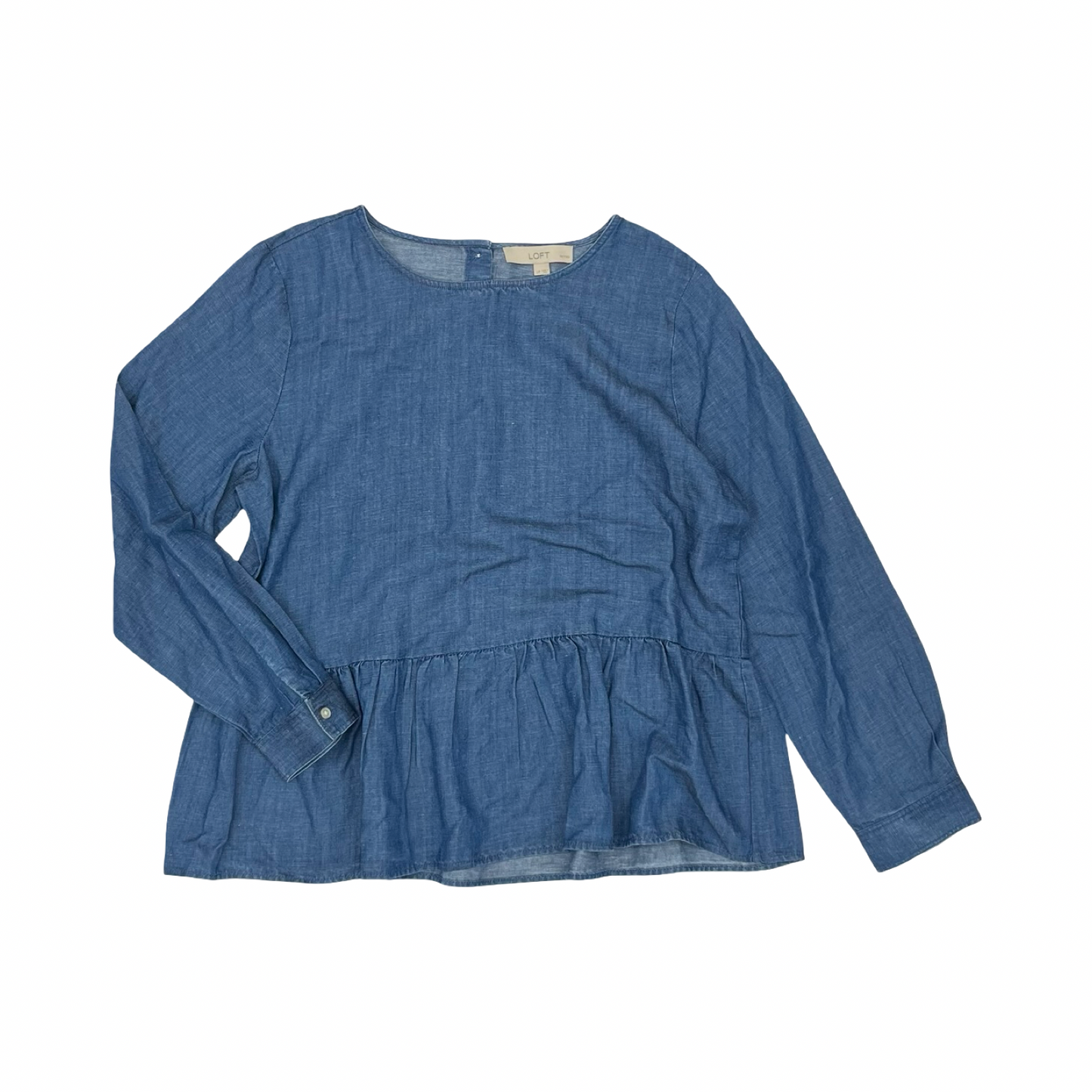 Blouse Ls By Loft In Blue, Size:Lp