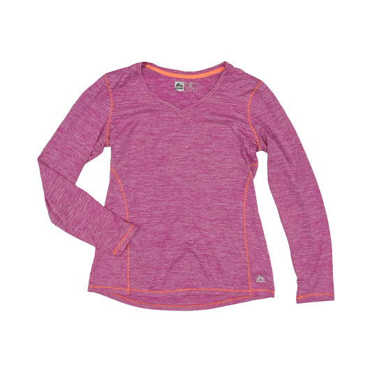 Athletic Top Ls Collar By Reebok In Purple, Size:M