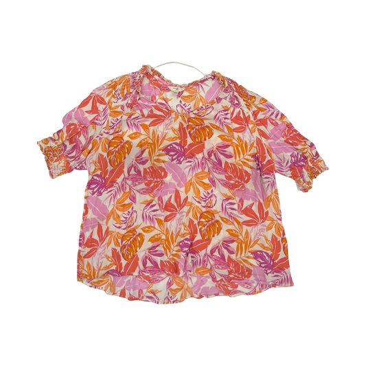Blouse Ss By Terra & Sky In Multi, Size:1X