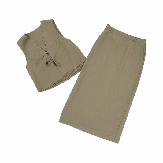 Skirt Set 2Pc By Dazy In Brown, Size:Xl