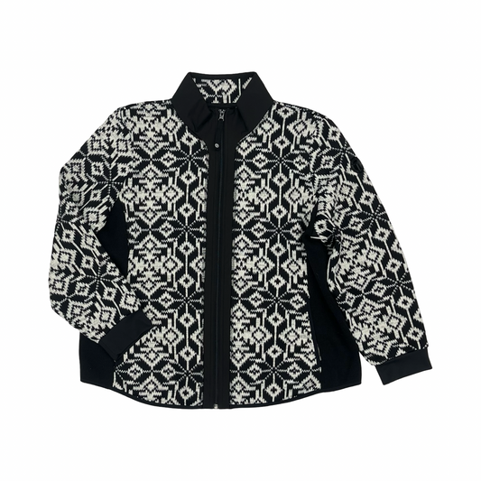 Jacket Fleece By Talbots In Black & White, Size:Xlp