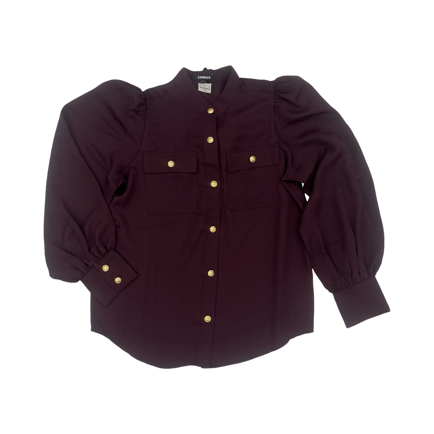 Blouse Ls By Express In Purple, Size:M