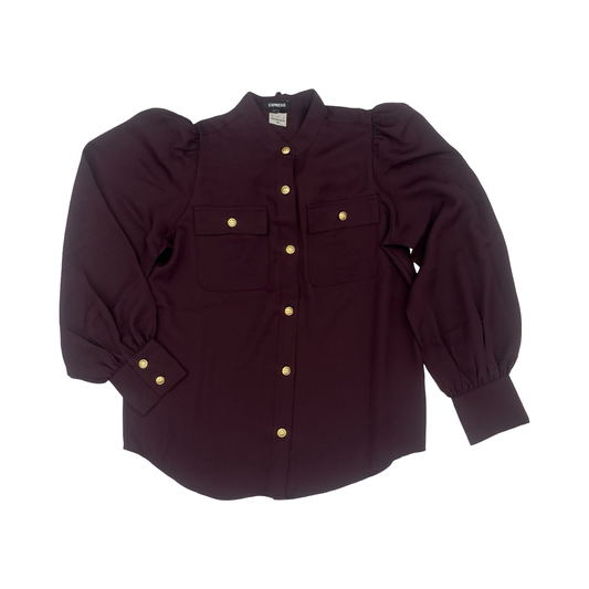Blouse Ls By Express In Purple, Size:M