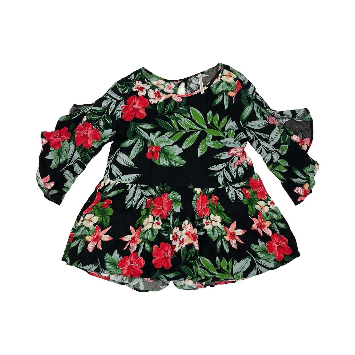 Blouse 3/4 Sleeve By My Story In Floral Print, Size:S