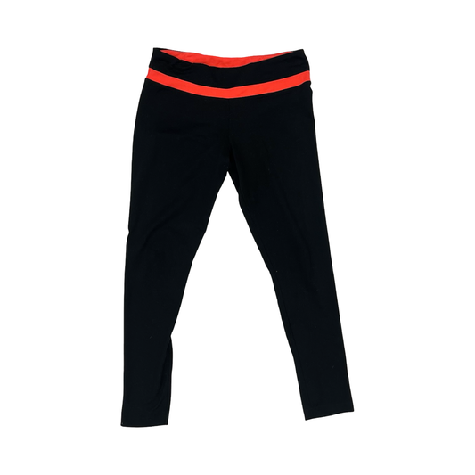 Athletic Leggings By Marika Tek In Black & Orange, Size:L