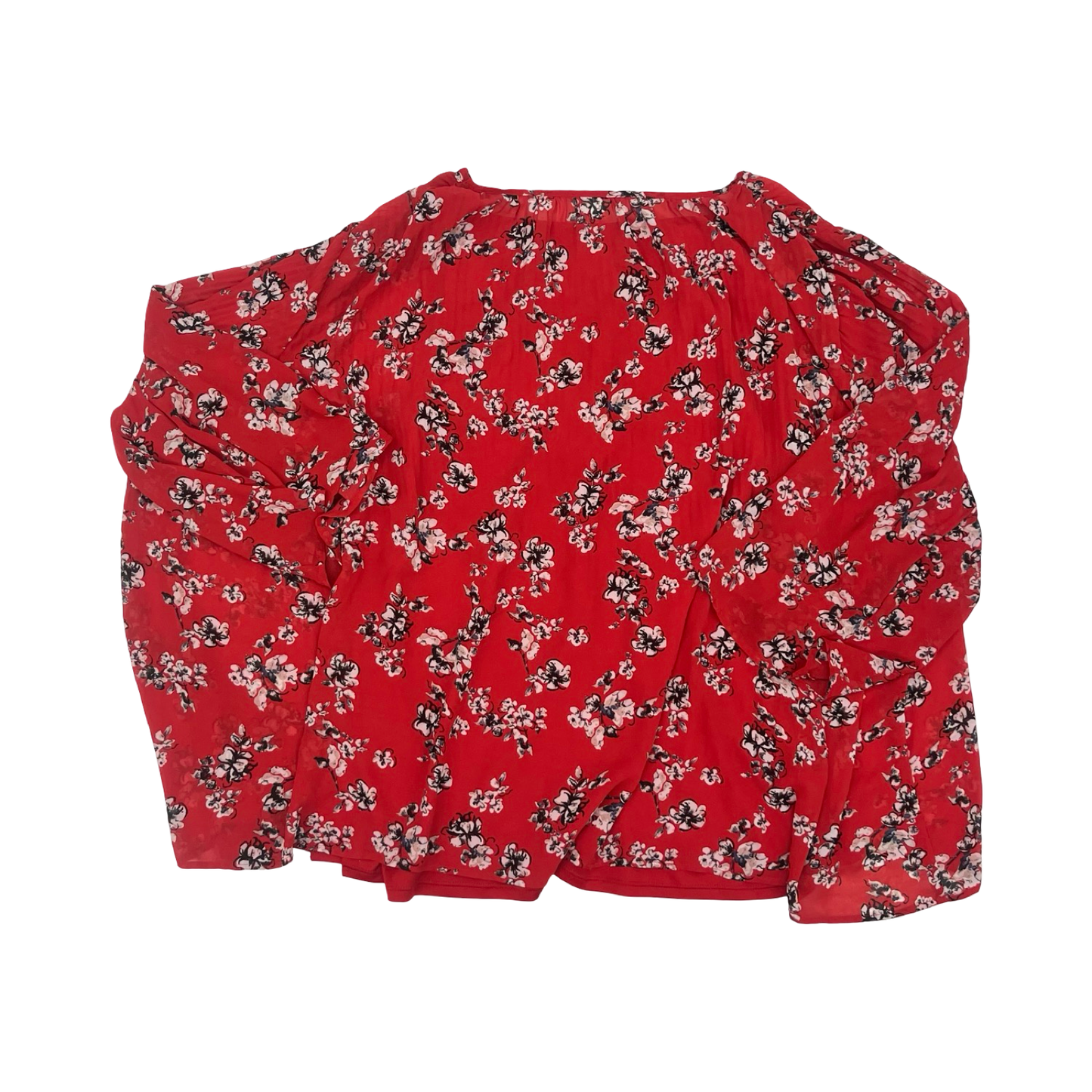Blouse 3/4 Sleeve By Simply Emma In Red, Size:3X