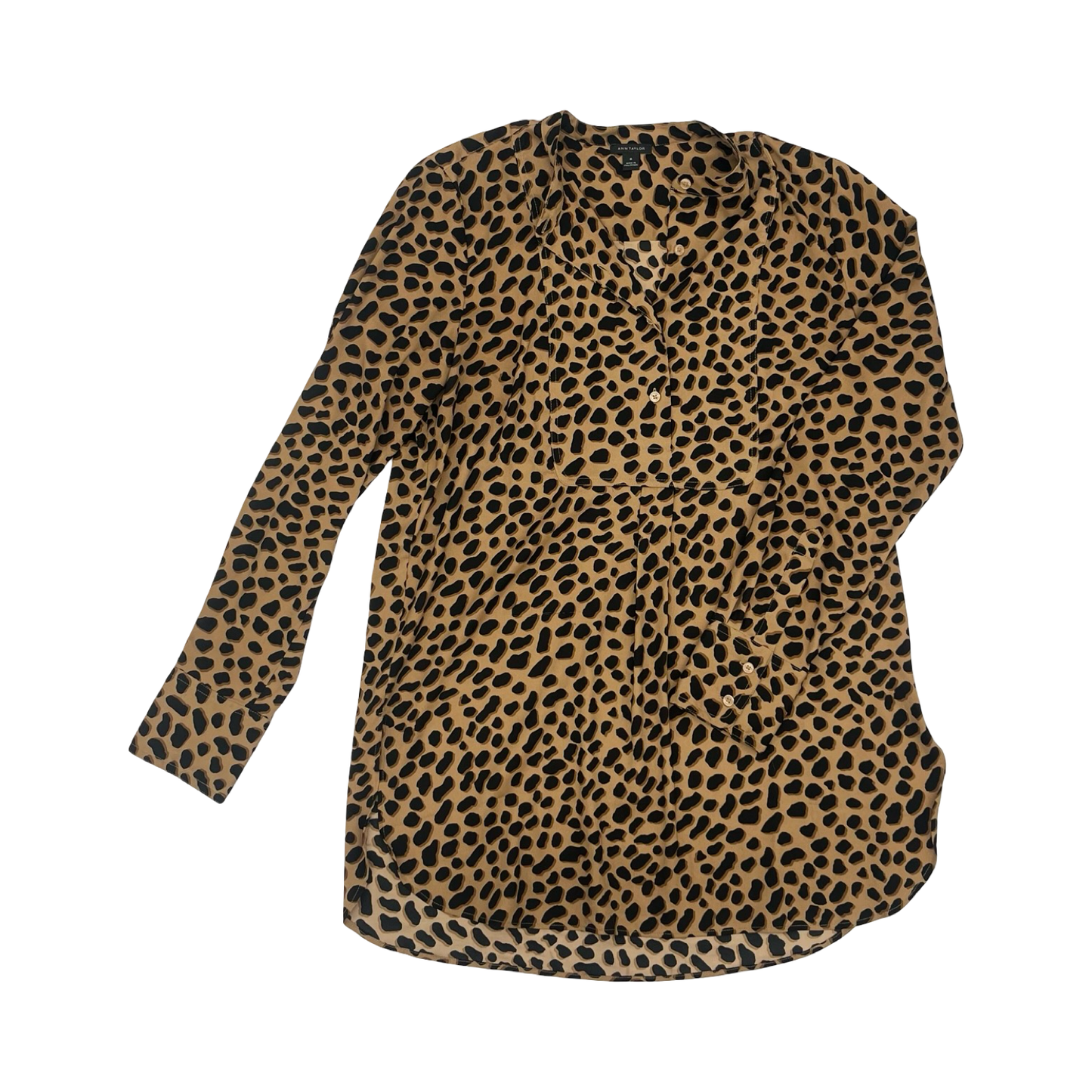 Blouse Ls By Ann Taylor In Animal Print, Size:M