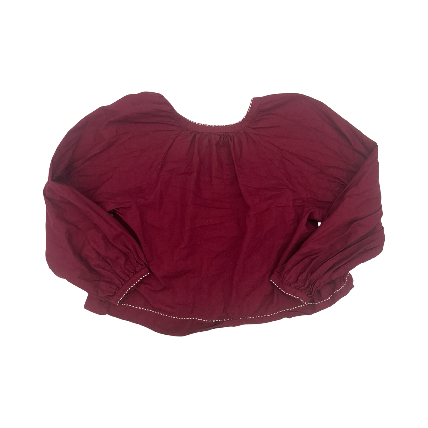 Blouse Ls By Loft In Red, Size:L