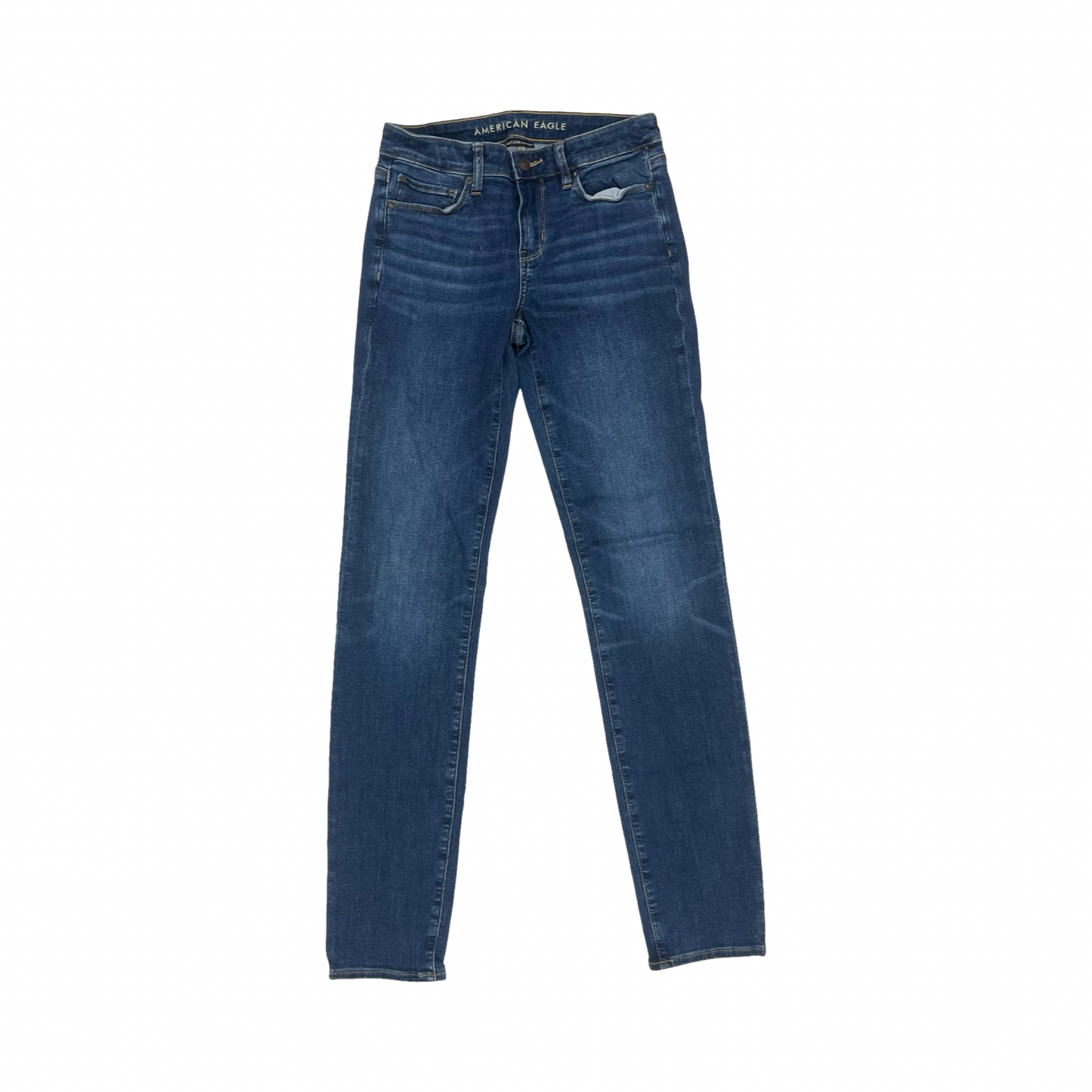 Jeans Skinny By American Eagle In Blue Denim, Size:4