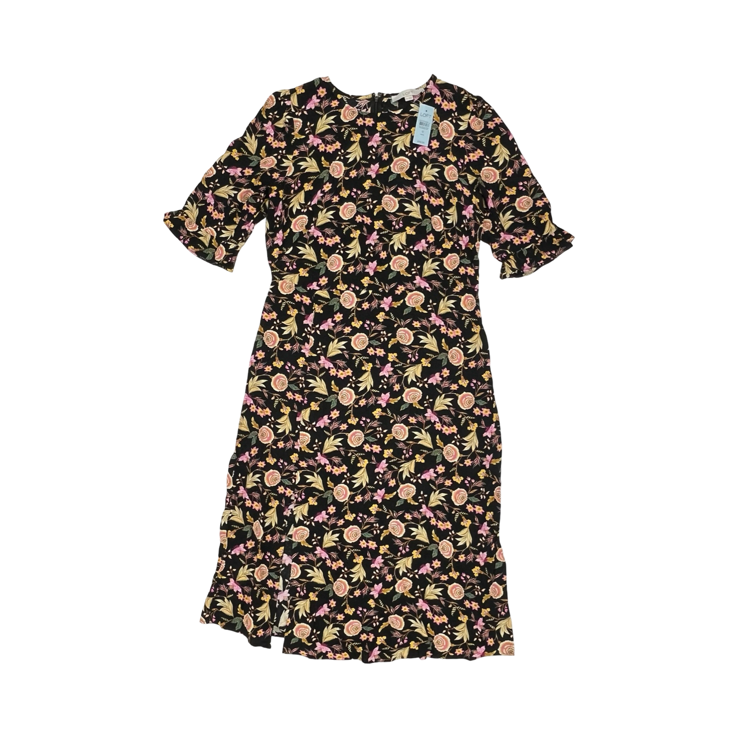 Dress Party Midi By Loft In Floral Print, Size:12P