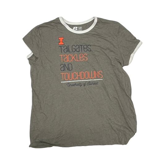 Athletic Top Ss By Russel Athletic In Grey, Size:Xl