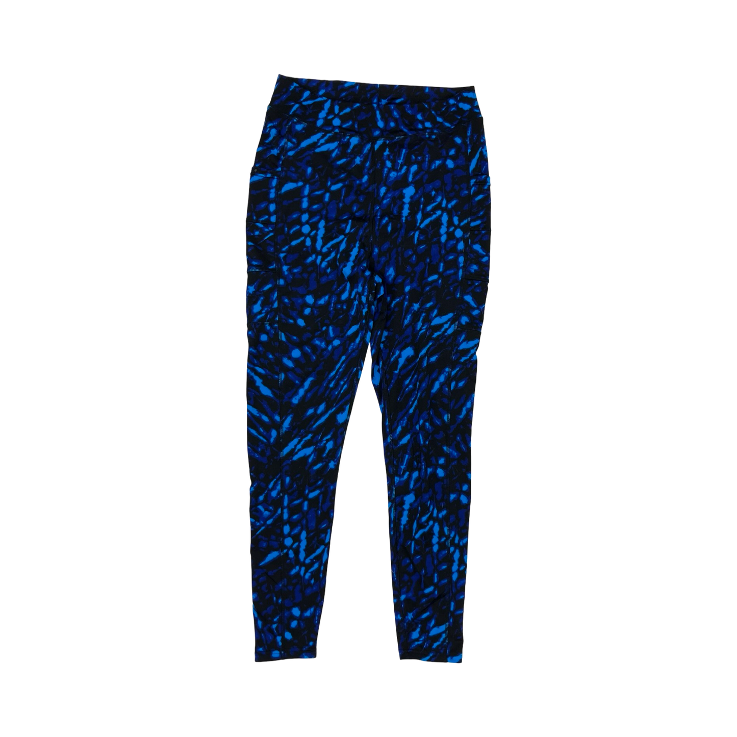 Athletic Leggings By Popfit In Black & Blue, Size:Xl