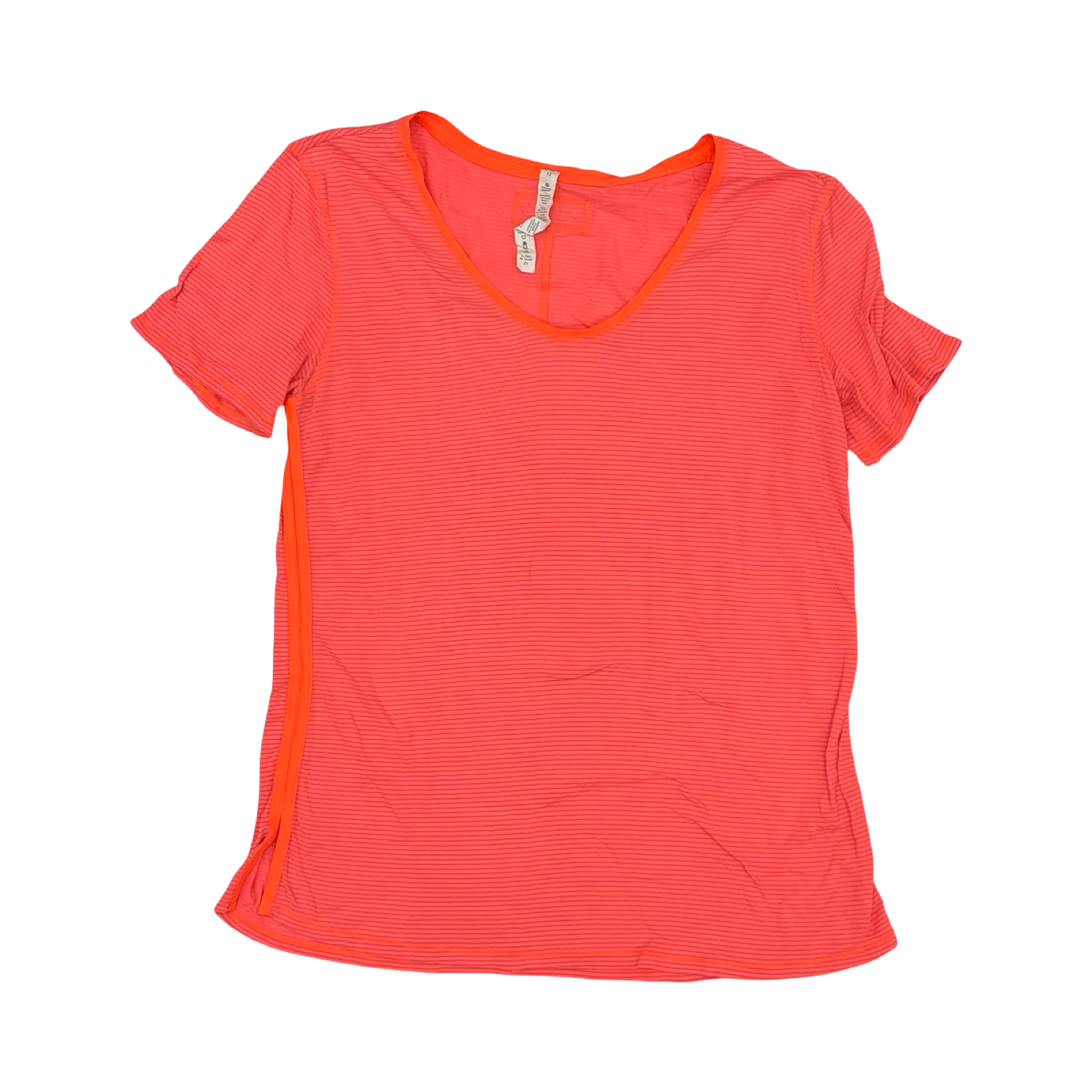 Athletic Top Ss By Lululemon In Orange, Size:L