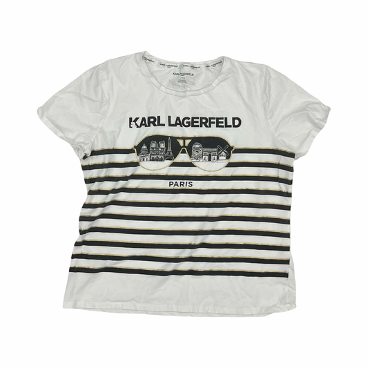 Top Ss Designer By Karl Lagerfeld In Black & White, Size:L